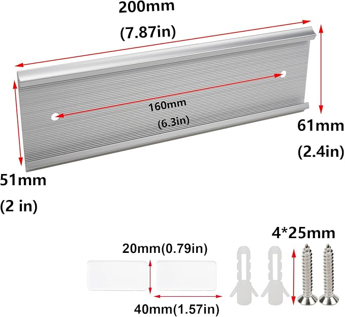 Antrader 10Pcs Name Plate Holder, Wall Mount Office Door Name Plate Holder - Image 2