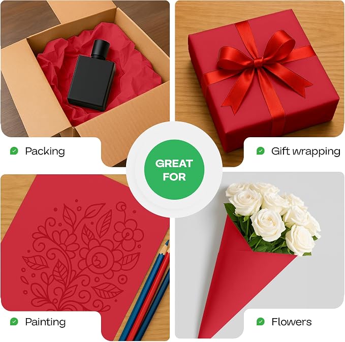 Christmas Red Kraft Paper Roll 36" x 2160" - Image 6