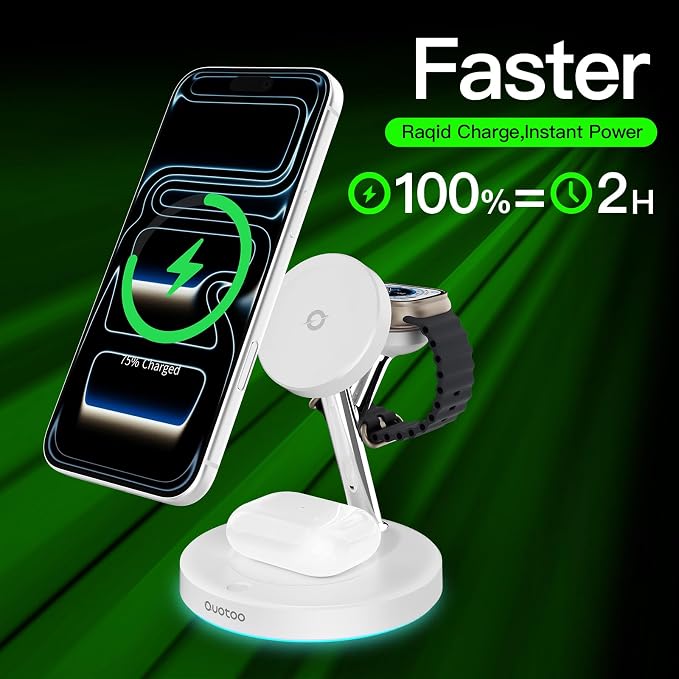 【Adjustable Blue Ambient Light】 Wireless Charger 3 in 1 - Image 2