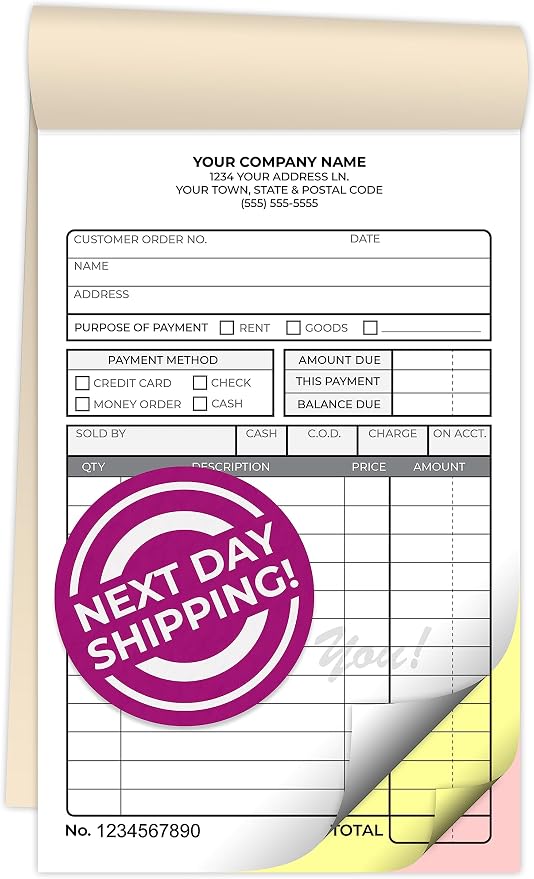 Custom 4.25" x 7" Carbonless NCR Books in 3-Part Triplicate Invoices, Work by PrintPPS