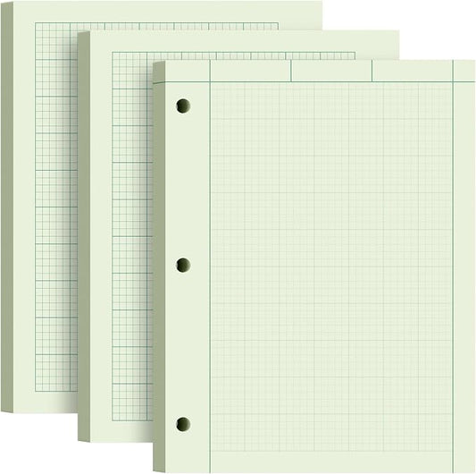 Engineering Paper 8.5 x 11, 3 Pack Engineering Notebook, 5x5 Quad Ruled by Aidunmis