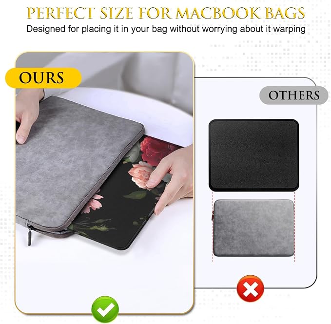 JIKIOU 3 Pack Mouse Pad with Stitched Edge, Portable Size-10.2x8.3in Peony | - Image 6