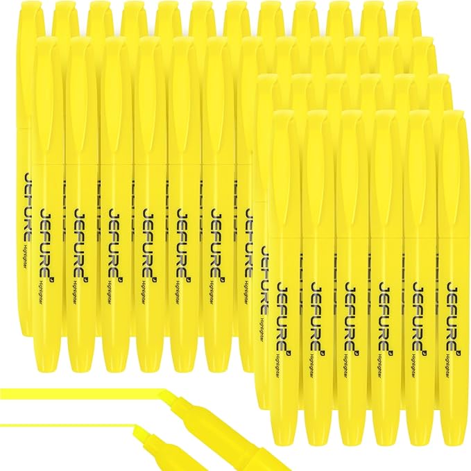 36 Pcs Highlighters, Chisel Tip, Note-Taking, Teacher & Student Supplies by JEFURE