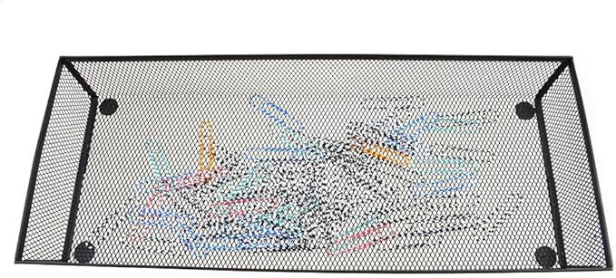 HAHIYO Stackable Mesh Tray Cup 15 x 6 x 2 inches Sturdy Container for Desk Drawer Organizer Collection for Home Office School kitchen Soft Foam Feet No Sharp Edges 1 Pack Black-DeskLoop Office