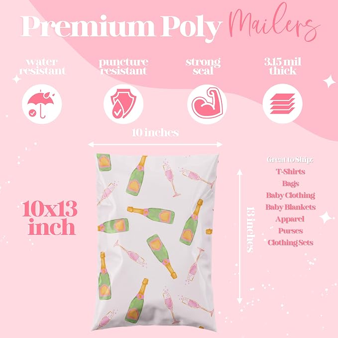 Pretty Package Store 10x13 Designer Poly Mailer 100 Pack Heavy Duty Waterproof - Image 2