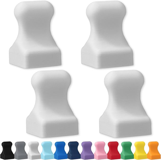 Glassboard Studio MiniPawn Magnet - Strong Neodymium Rare Earth Magnets for Fridge, Whiteboard, Locker & Magnetic Glassboards - Ideal for Crafting & Office Use - Strong Fridge Magnets (Snow White, 4)-DeskLoop Office