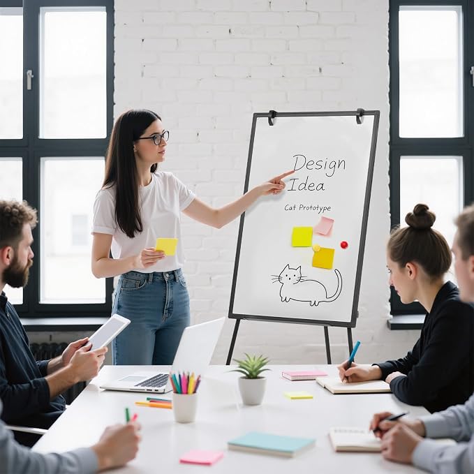 DUMOS 40"x28" Magnetic White Board Easel - Image 8