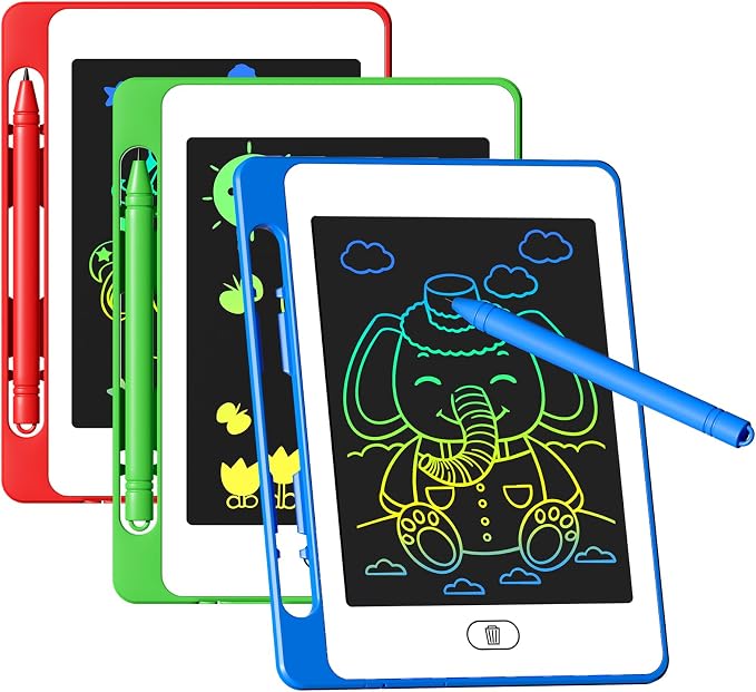 3 Pack LCD Writing Tablet for Kids, 6.5 Inch Colorful Doodle Board Drawing by OMXDG