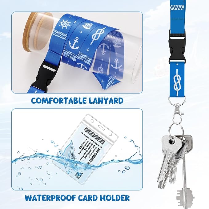 6 Pack Cruise Lanyards with Waterproof Card Holders, Mixed Colors | Detachable - Image 5