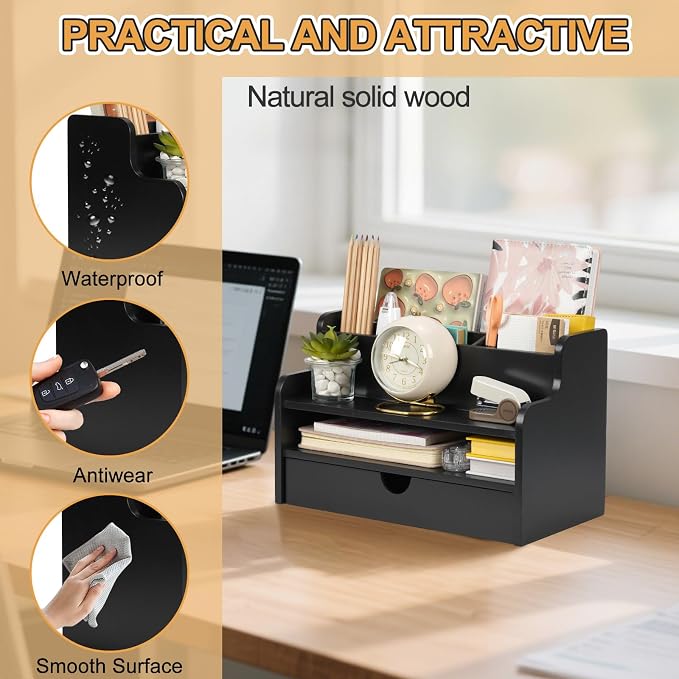 Mail Organizer Countertop, 4 Slots Desk Organizer - Image 8