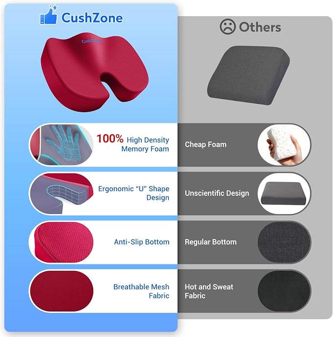 XXL Seat Cushion Office Car Seat Cushion, Memory Foam Cushion - Image 3