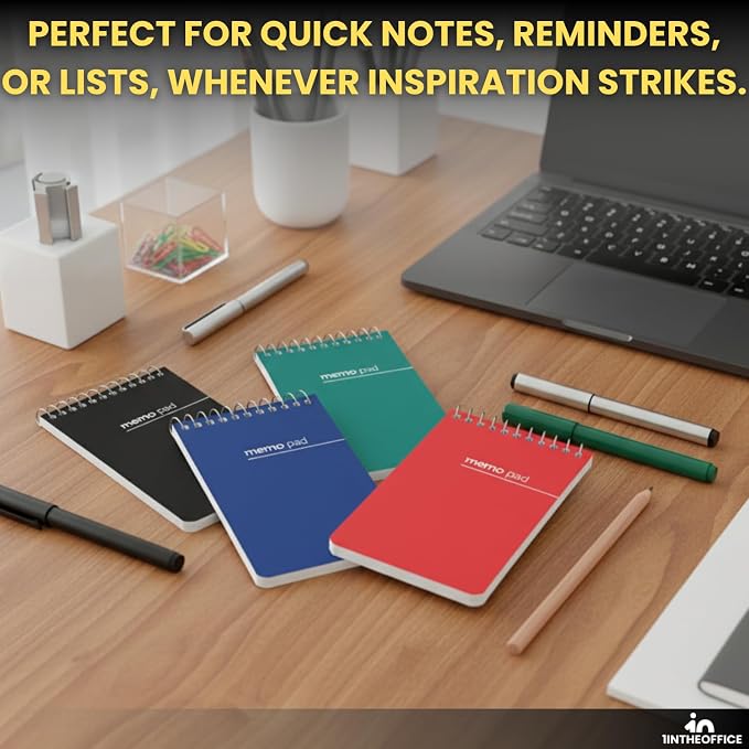 1InTheOffice Small Spiral Notebook 3x5, Pocket Notepad, Spiral Mini Notepad - Image 8