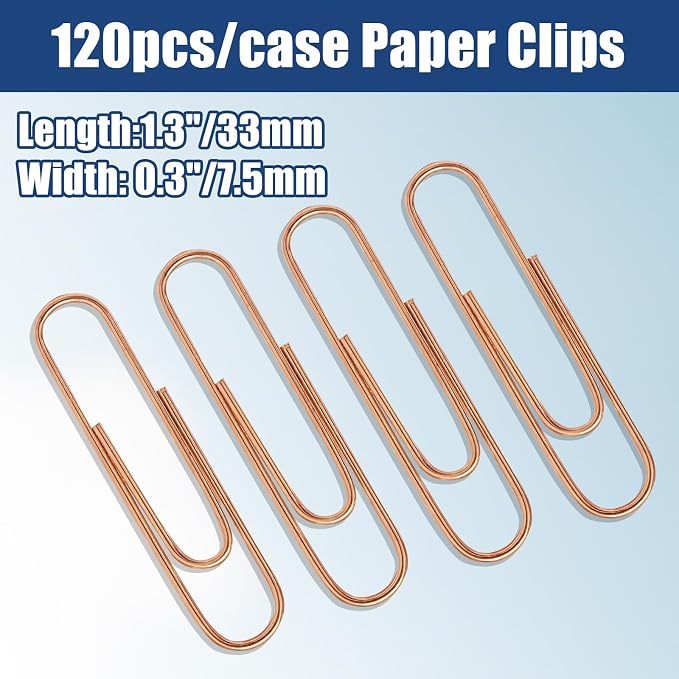Luomorgo 120 Pcs Rose Gold Paper Clips - Image 2