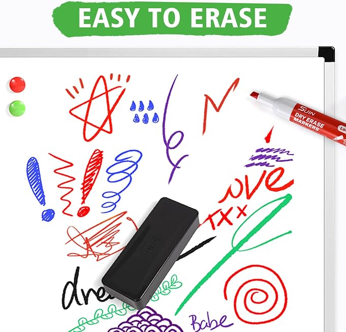 SUIN Dry Erase Markers, Chisel Tip Whiteboard Markers, Low Odor White Board - Image 5