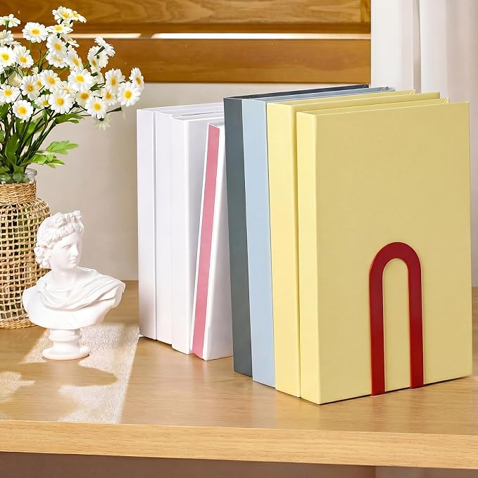 Chunful 12 Pcs Modern Metal Book Ends - Image 5