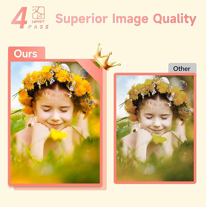 HPRT CP4100 4x6 Instant Photo Printer -Portable Phone Picture Printer + 20 Sheets, Mobile, Wi-Fi, Premium Dye Sublimation (300 DPI) for Pro-Quality Home Prints - Creative Editing App-DeskLoop Office
