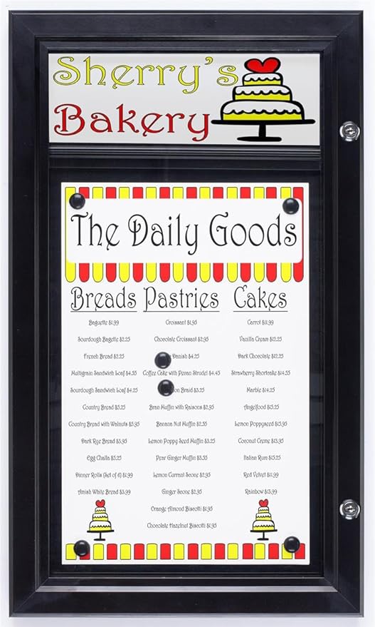 Weather Resistant, Magnetic Surface, Bulletin Board with Swing-Open Locking Door, Wall Mounted, Matte Black Finish Aluminum Frame, with Header, for Indoor Or Outdoor Use-DeskLoop Office