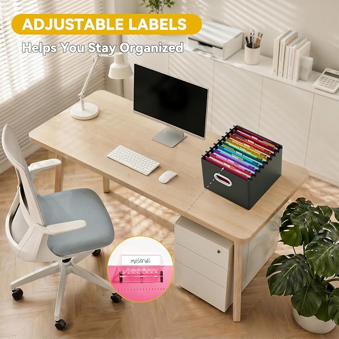 Plastic 1" Expansion Hanging File Folders Letter Size, 12 Pack Reinforced Heavy - Image 5