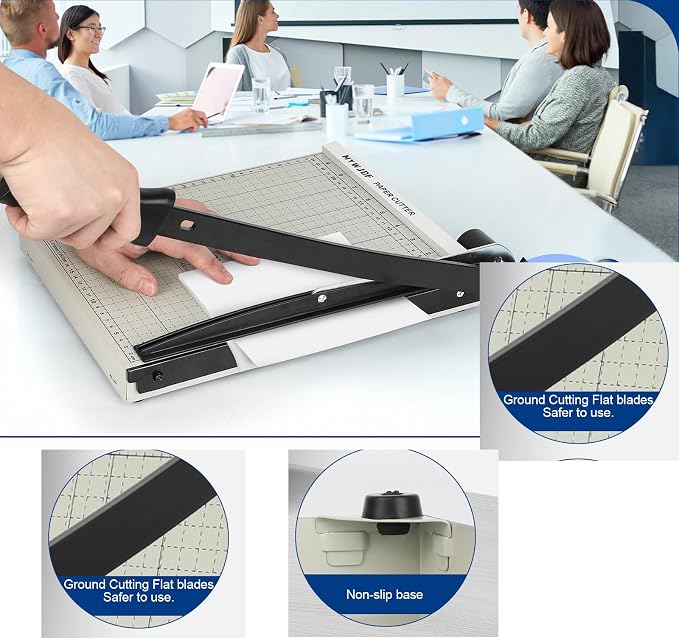 Paper Cutter 12 Inch, Heavy Duty Guillotine Paper Cutter Slider Trimmer - Image 4