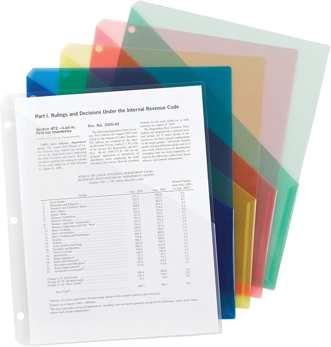 Smead Organized Up Poly Translucent Slash File Jacket, Three-Hole Punched by SMEAD