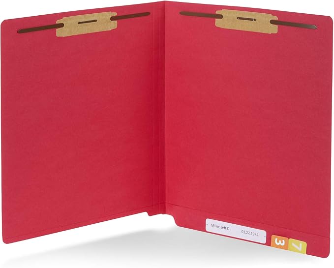 100 Red End Tab Fastener File Folders by BlueSummitSupplies