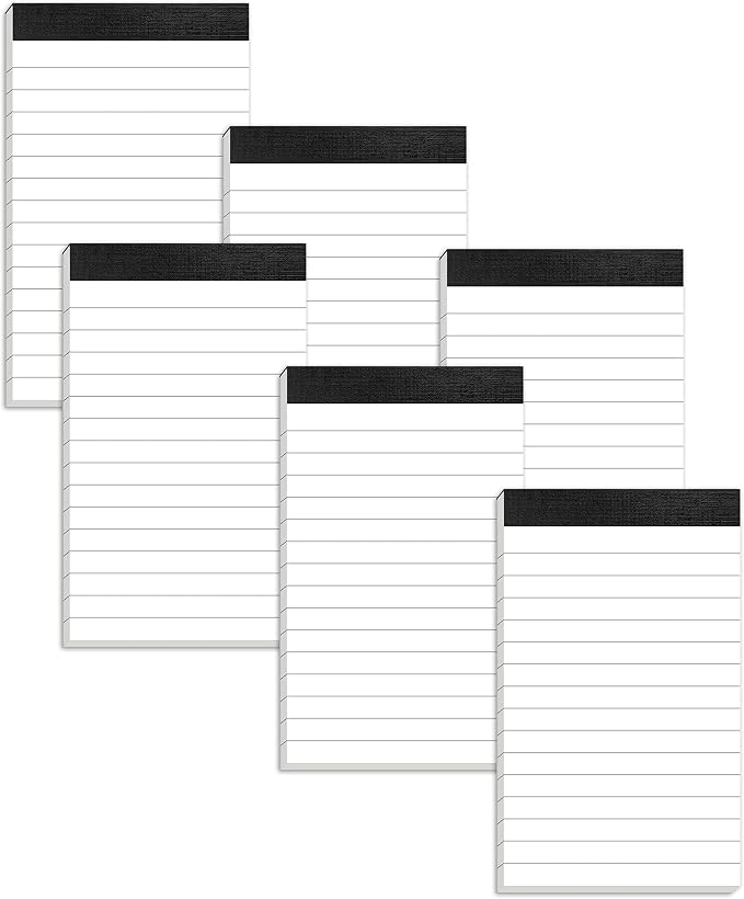 6 Pack Small Notepads Refills Memo Pads 3 x 5 Inch Lined Writing Note Pads by Aidunmis