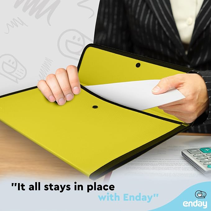 Square Flap Document Holder Green, Expanding File Folder, A4 Letter Size - Image 6