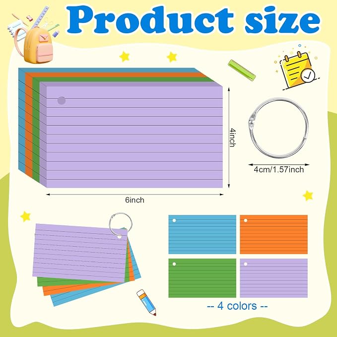 Colored Index Cards 3x5 Inch Flash Cards - Image 2