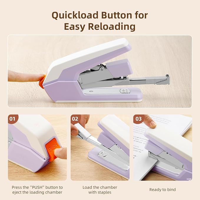 Deli Effortless Desktop Stapler, Heavy Duty Stapler, 40-50 Sheet Capacity - Image 6