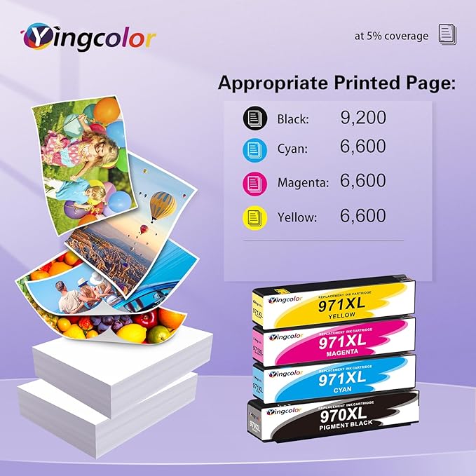 971XL 970XL Ink Cartridges Replacement for HP Ink Cartridges 970 971 Compatible with HP X576dw X476dw X476dn X551dw X451dn X451dw Printer-(970xl 971xl Ink bk c m y) 4 Packs-DeskLoop Office