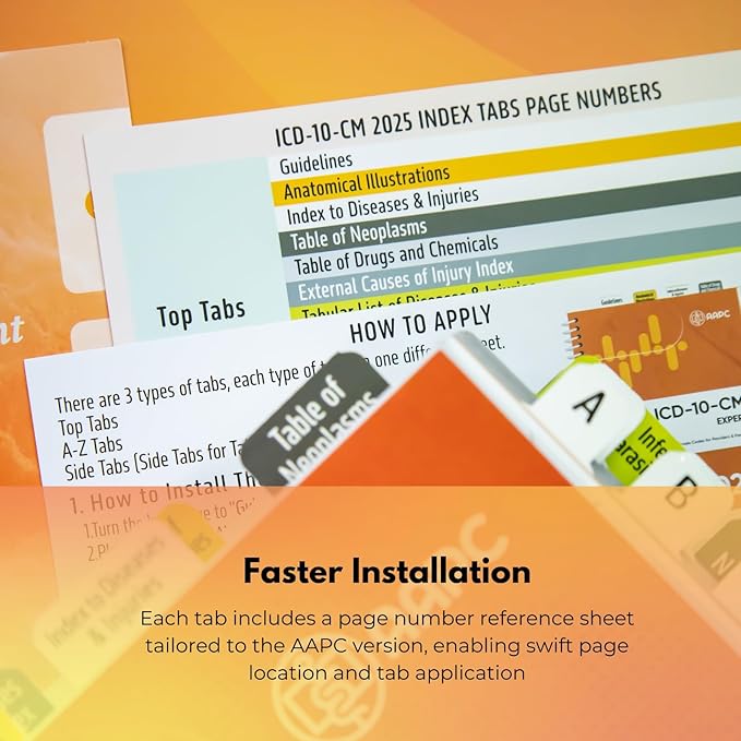 Index Tabs for ICD-10-CM 2025 Expert Codebook - Easy Navigation for Medical Coding Books (for AAPC Version)-DeskLoop Office
