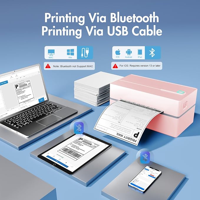 Thermal Shipping Label Printer 4x6 Bluetooth Label Maker - Image 2