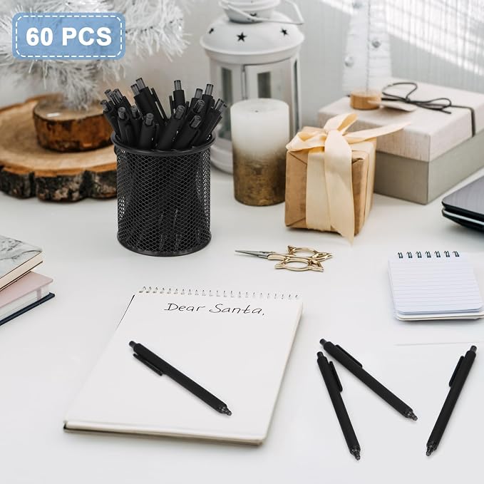 WY WENYUAN 100 Pcs Black Pens Bulk, 1.0mm Bold Point Quick Drying Ballpoint Pens - Image 5