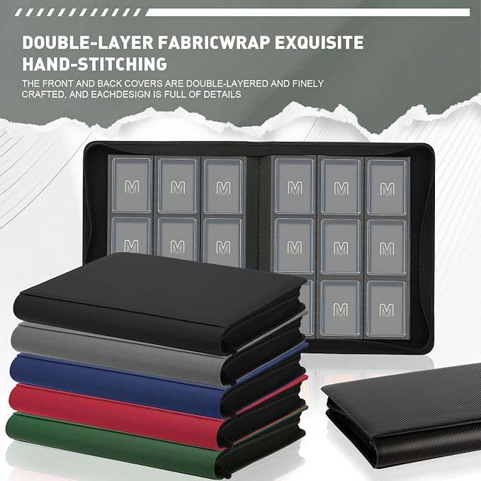Toploader Binder, Trading Card Binder Storage Hold up 288 Cards 9-Pocket Top - Image 8