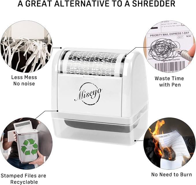 Miseyo Wide Identity Theft Protection Roller Stamp Set - Image 5