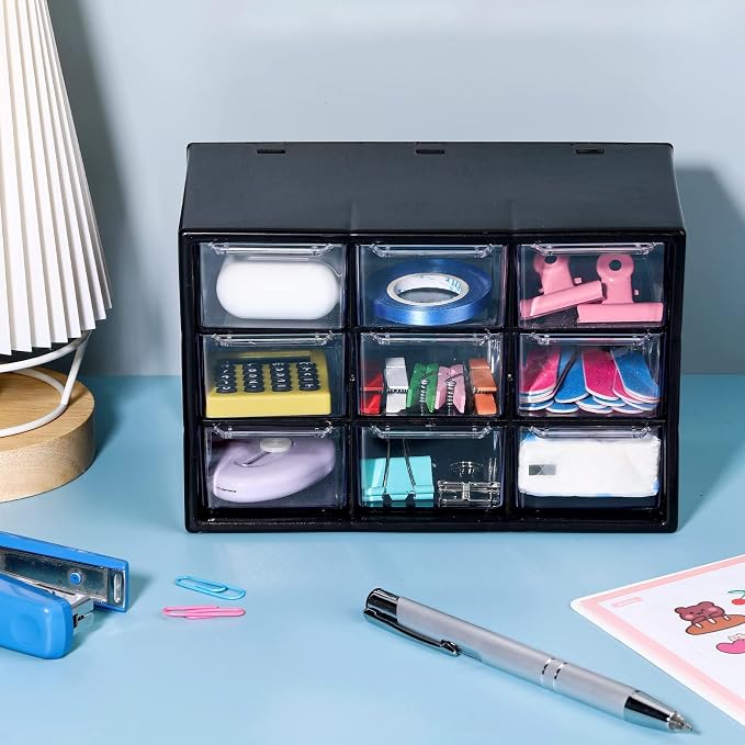 Rtteri 9 Pieces Mini Drawer Organizer Plastic Desktop Storage Box Desk Craft - Image 2