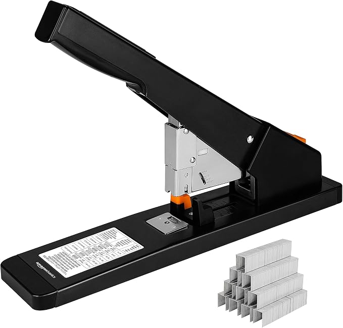 Amazon Basics Heavy Duty Industrial Stapler, 210 Sheets Capacity, Long Arm by AmazonBasics