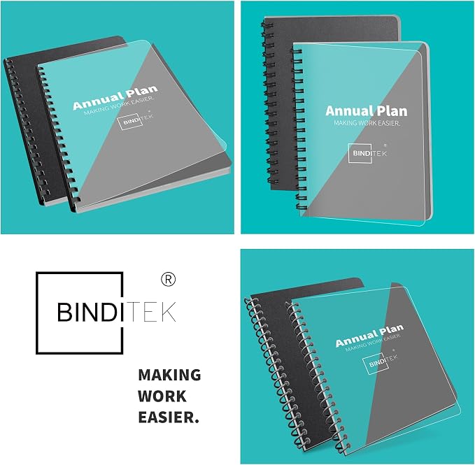 Binditek 100 Pack Binding Covers and Backs Set, 8.75 x 11.25 Inches, 50 Clear - Image 6