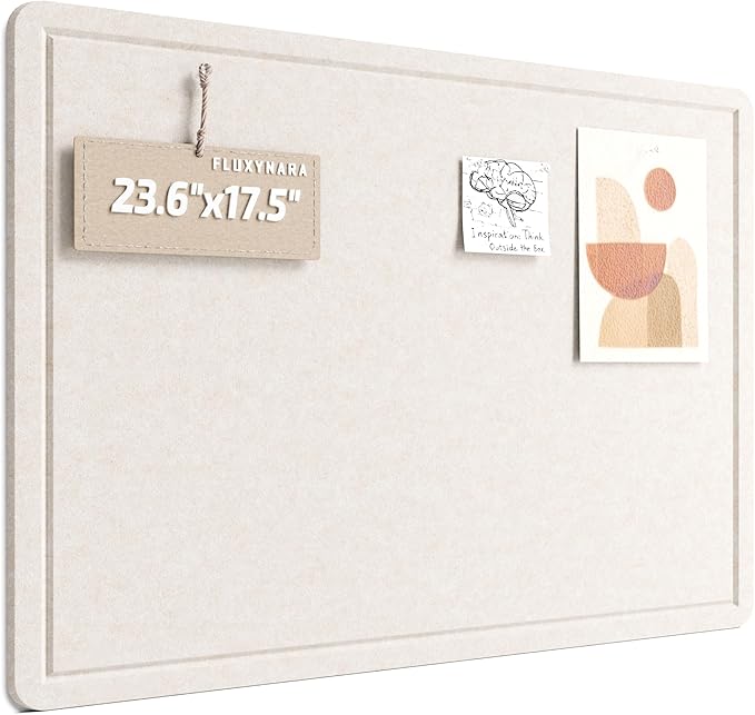 Fluxynara Bulletin Board, 23.6" x 17.5" Cork Board Alternative by FLUXYNARA
