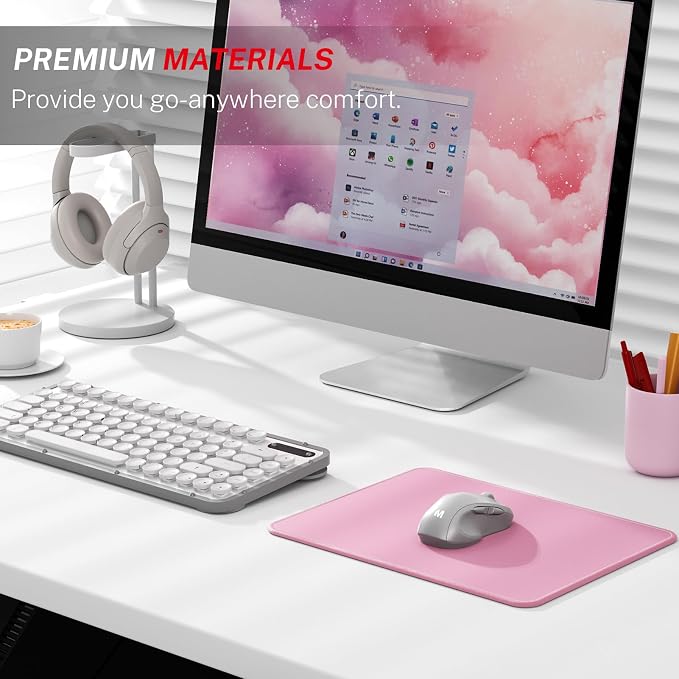 MROCO Essential Office & Gaming Mouse Pad, 8.5 x 11 Inch, Pale Pink | Anti-Fray - Image 6