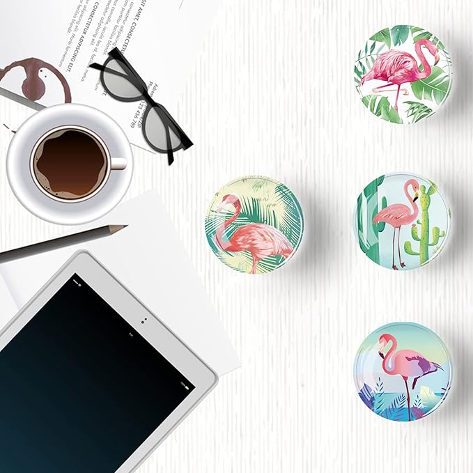 12Pcs Glass Strong Magnetic Refrigerator Magnet Fridge Sticker,Cute Flamingo Fridge Magnets Decoration for Crafts,Strong Fridge Magnets for Kitchen, School,Office Whiteboard, Cabinet and Dishwasher-DeskLoop Office
