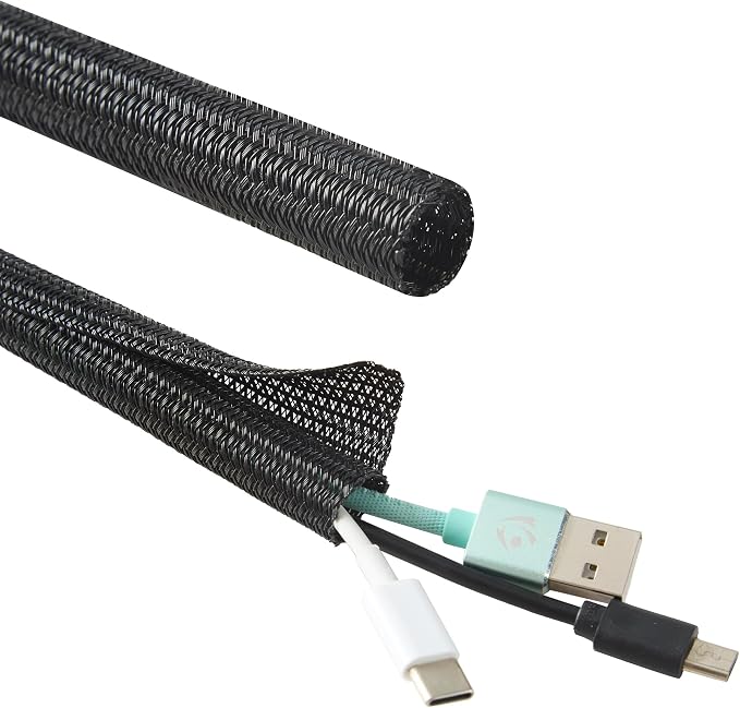 Split Wire Loom 1/2 Inch 100ft, Braided Cable Sleeve - Image 9