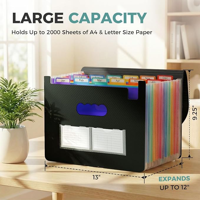 SKYDUE Accordion File Organizer, Expanding File Folder - Image 6