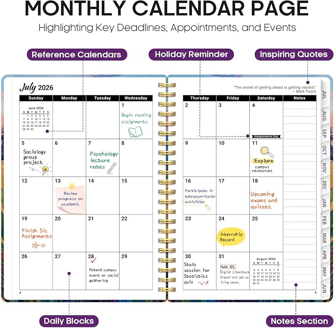 Planner 2026-2027, Academic Year Monthly and Weekly Calendar Planner, Jul 2026 - Image 2