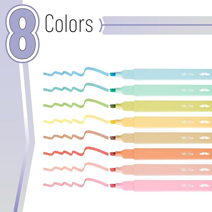 Mr. Pen- Aesthetic Highlighters No Bleed, 8 Pack, Cute Highlighters Assorted - Image 2