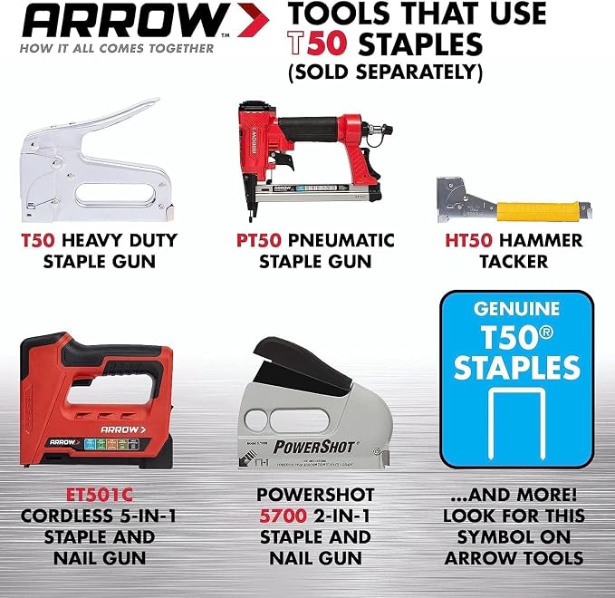 Arrow 508 Heavy Duty T50 1/2-Inch Leg Length, 3/8-Inch Crown, Staples - Image 3
