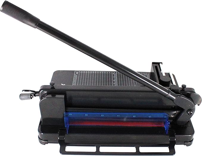 TEXALAN(R) Heavy Duty Guillotine Paper Cutter Black 400 Sheets Stack Paper Trimmer (A3-17'' Paper Cutter)-DeskLoop Office