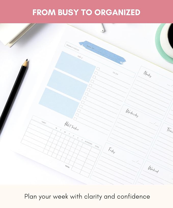 Lamare Weekly Planner Notepad – Premium Undated Weekly To Do List Notepad - Image 2