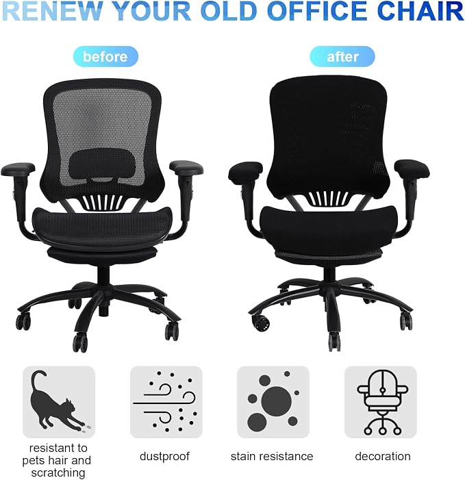 Tallew 4 Pcs Office Chair Covers Set Computer Universal Protective Stretchable - Image 5