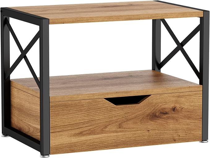 IBUYKE 2 Tier Desktop Printer Stand, Wooden Printer Stand by IBUYKE